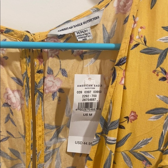Yellow Floral American Eagle Romper - Picture 2 of 4